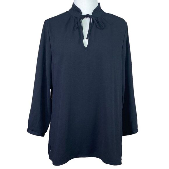 Halogen Black Long Sleeve Blouse Size Medium - Picture 1 of 6
